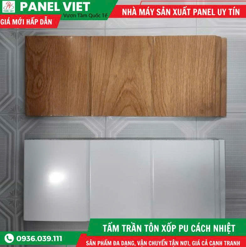 Trần tôn xốp vân gỗ