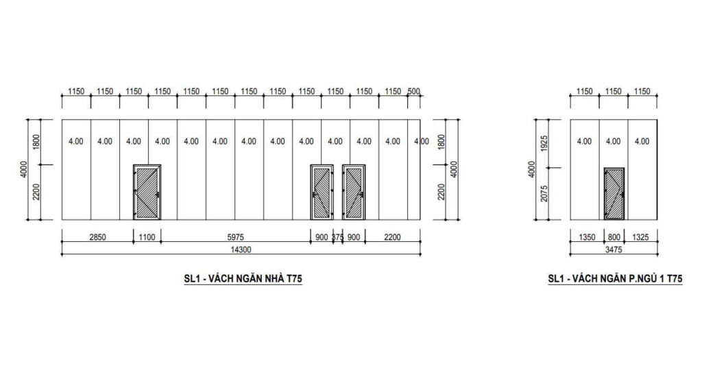 đọc bản vẽ khối lượng panel cho nhà 2 phòng ngủ